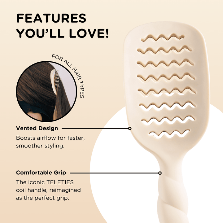 Teleties - Vented Hair Brush (Tan)