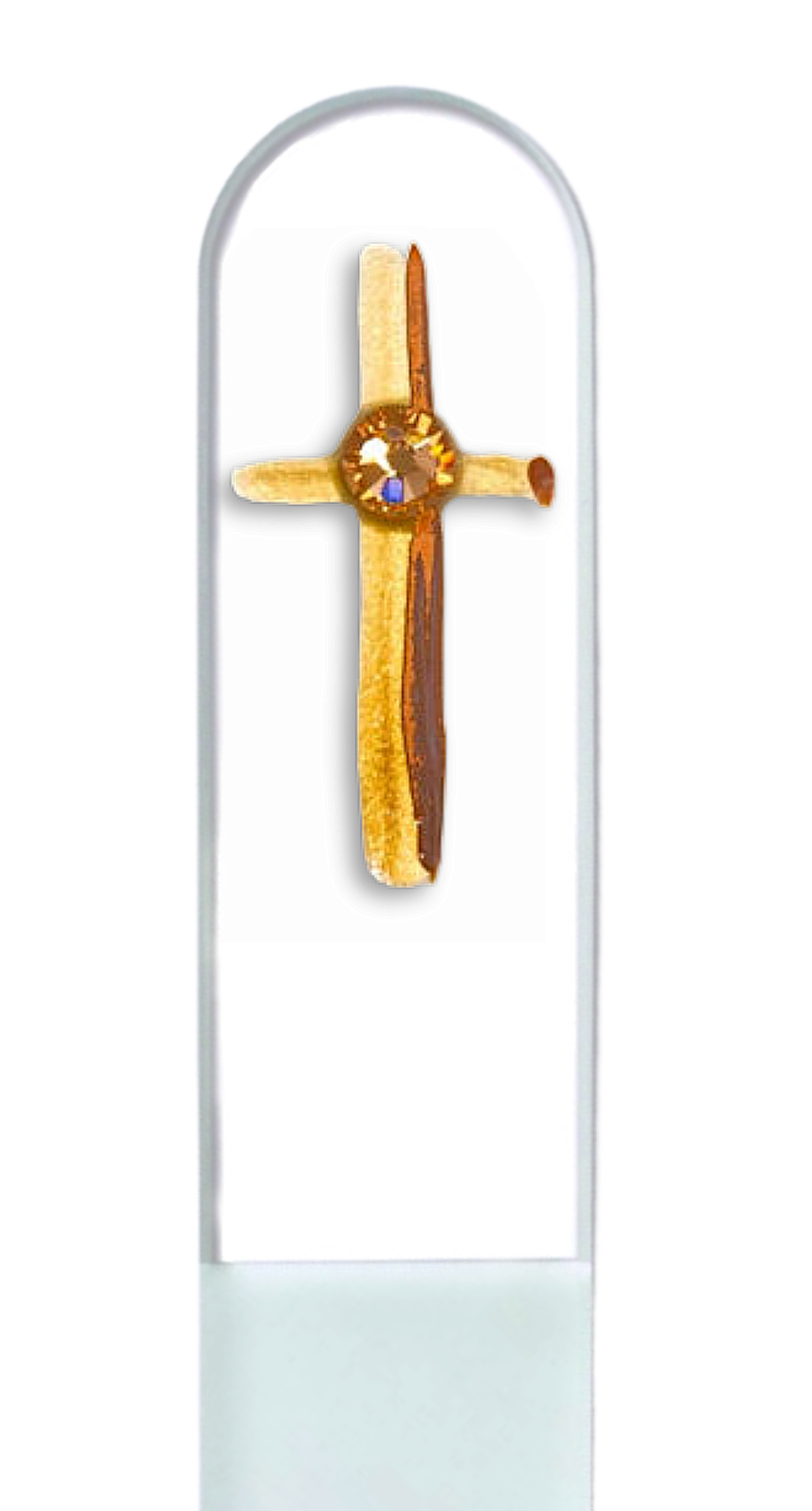 Glass Nail File - Gold Cross