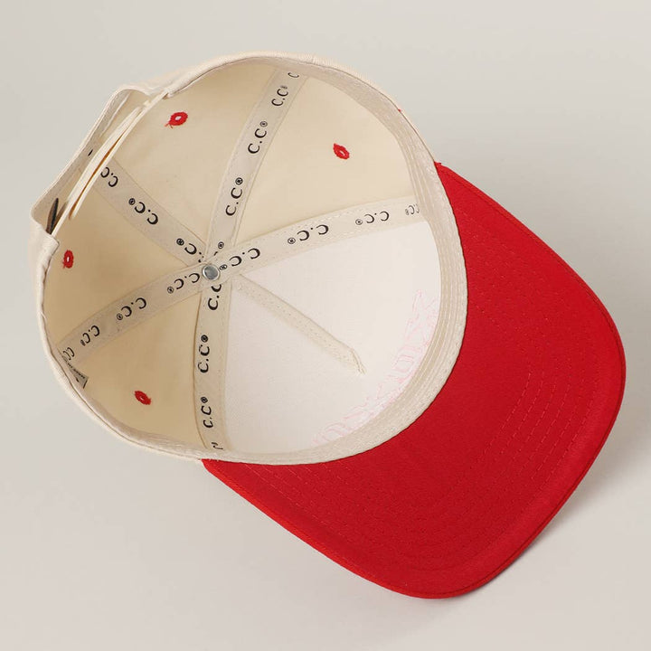 XOXO Bow Embroidery Two-Tone Trucker Hat - Rd