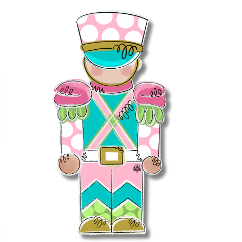 Door Hanger Attachment - Pink & Teal Soldier