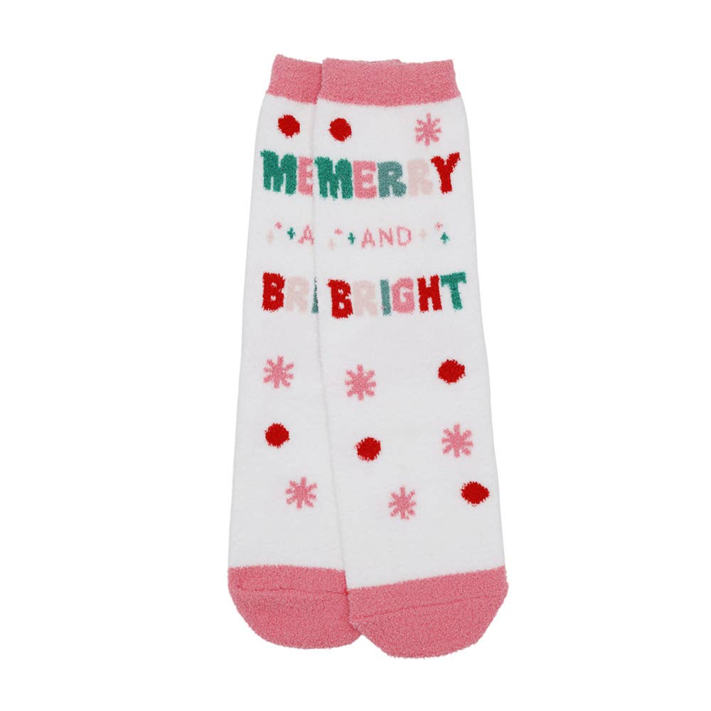 Fuzzy Christmas Socks - Merry and Bright