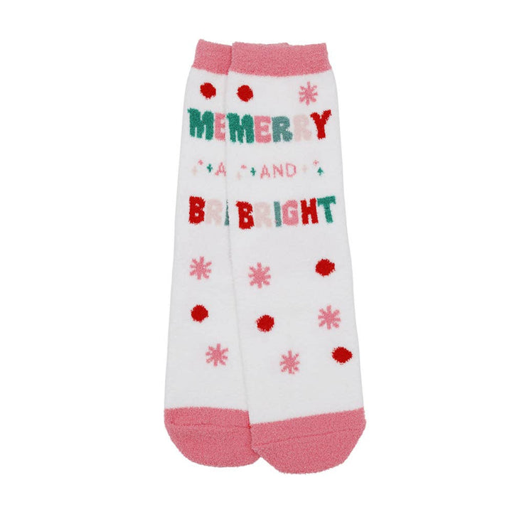 Fuzzy Christmas Socks - Merry and Bright