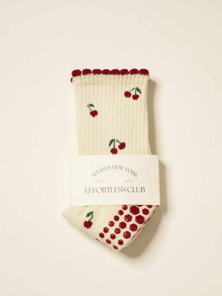Grip Socks - Little Cherries & Petals