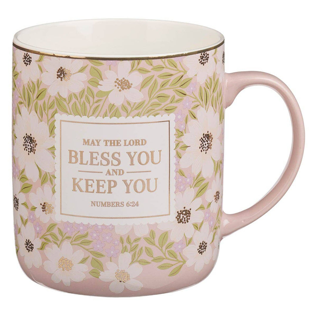 Pink Blossom Mug The Lord Bless You and Keep You Num. 6:24