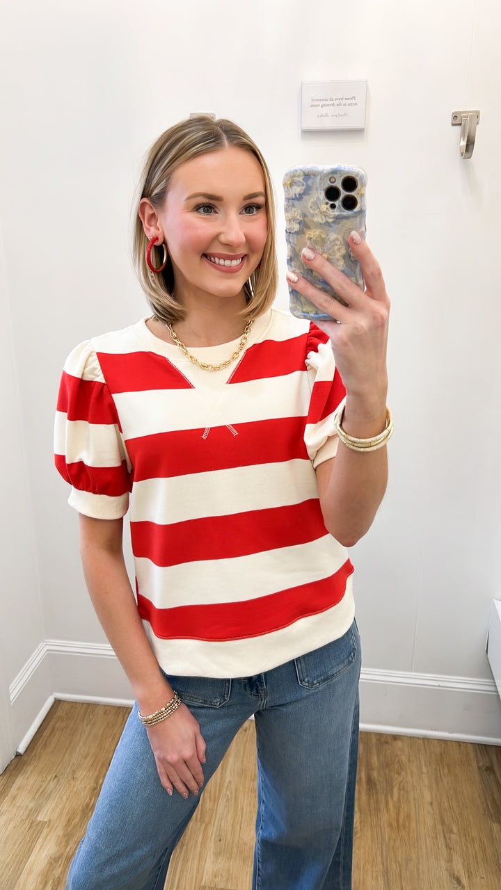 Joni - French Terry Wide Stripe Top