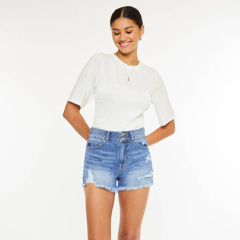 Stassi - High Rise Mom Denim Shorts