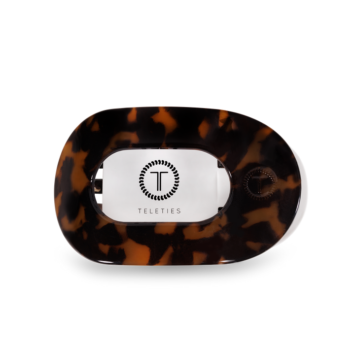 Teleties - Round Flat Hair Clip | Small | Tortoise