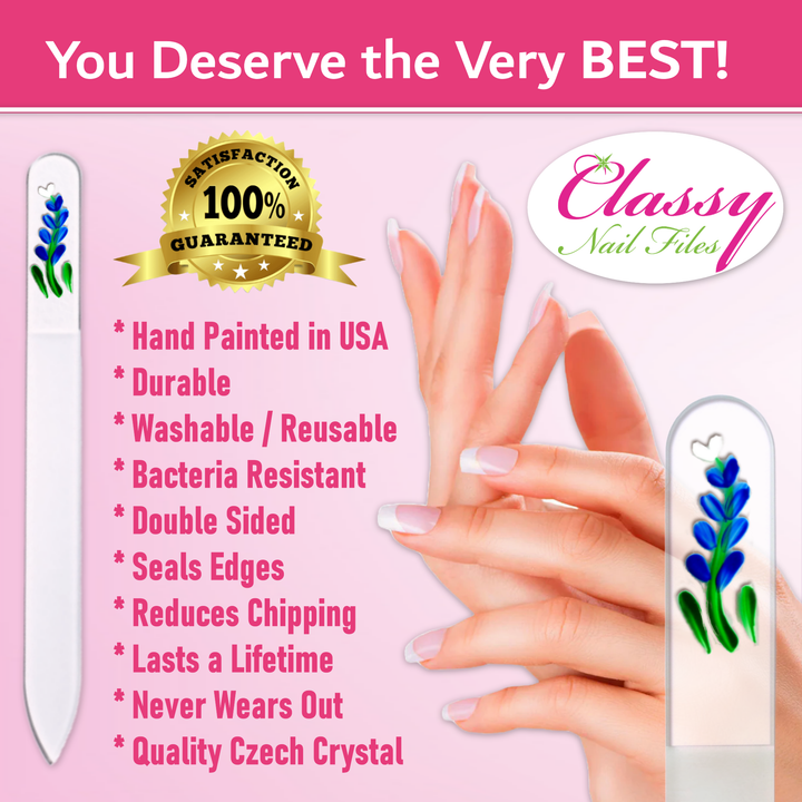 Glass Nail File - Texas Bluebonnet