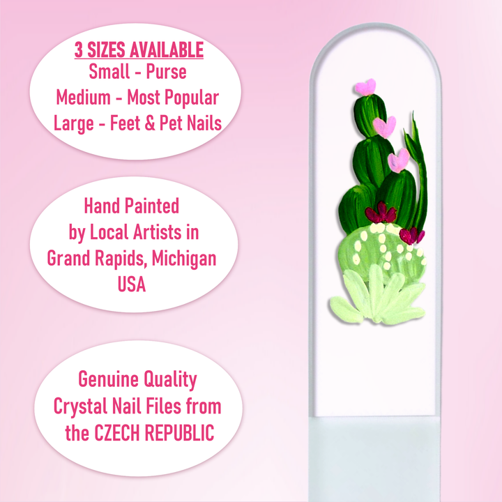 Glass Nail File - Cactus
