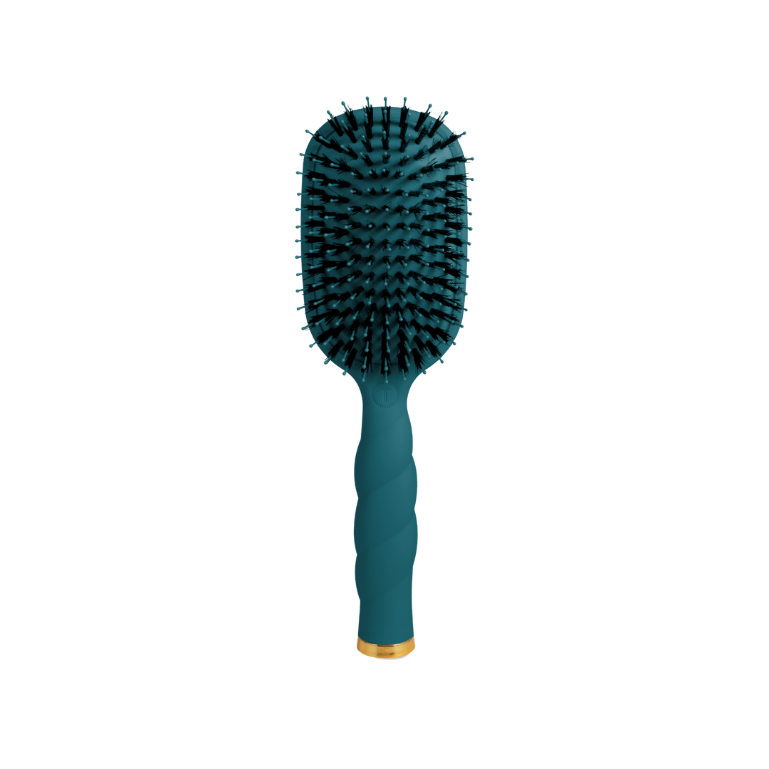 Teleties - Boar Bristle Hair Brush - Teal With It