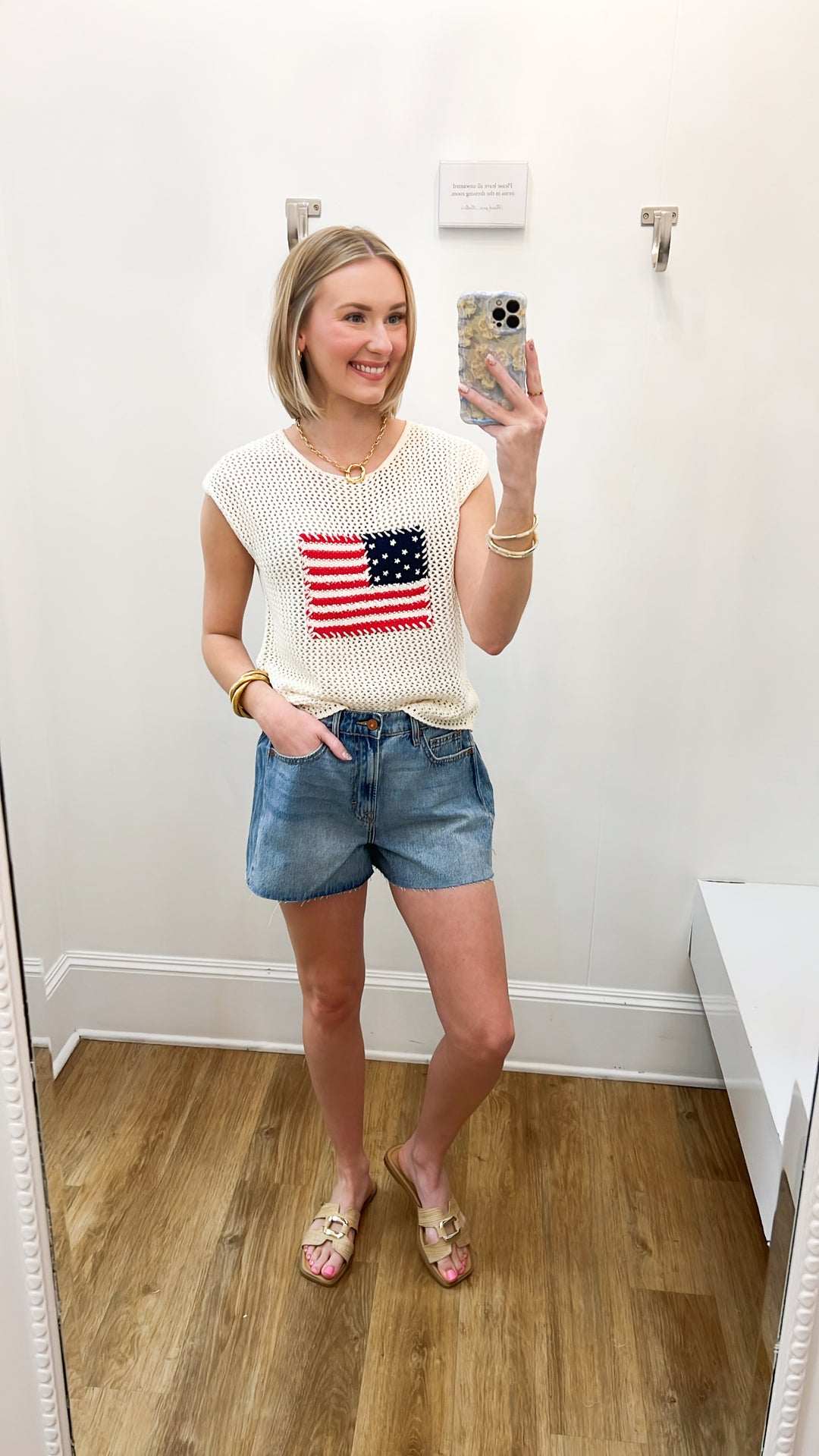 Alissa - American Flag Knit Top
