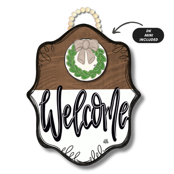 Door Hanger - Stain Bloom "Welcome" Sign