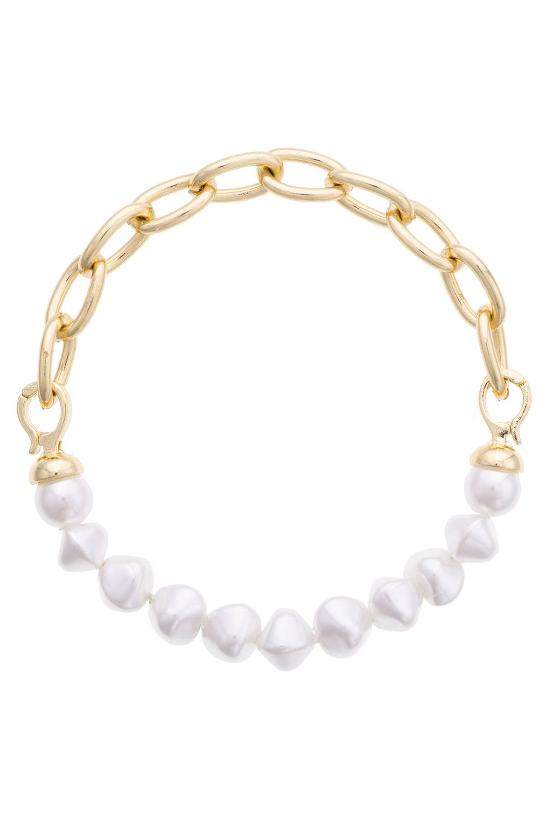 Seraphina - Half Linked Pearl Bracelet in Ivory