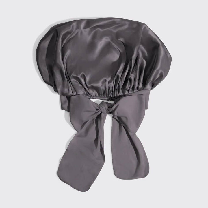 Kitsch - Adjustable Oversized Satin Bonnet (Charcoal)