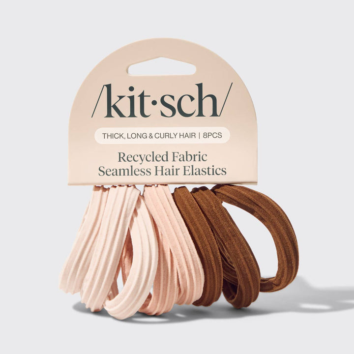 Kitsch - Recycled Seamless Hair Elastics 8pc Set (Rosewood)