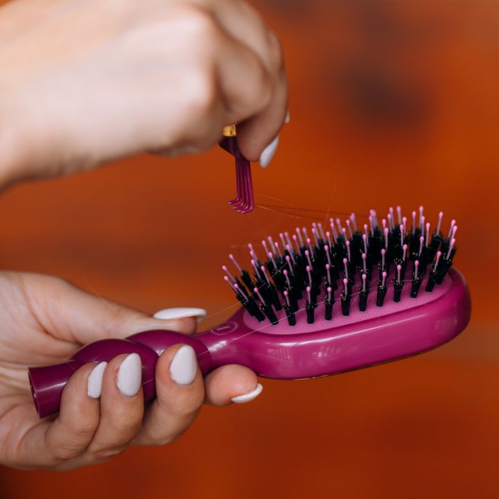 Teleties - Mini Boar Bristle Hair Brush - Mulberry