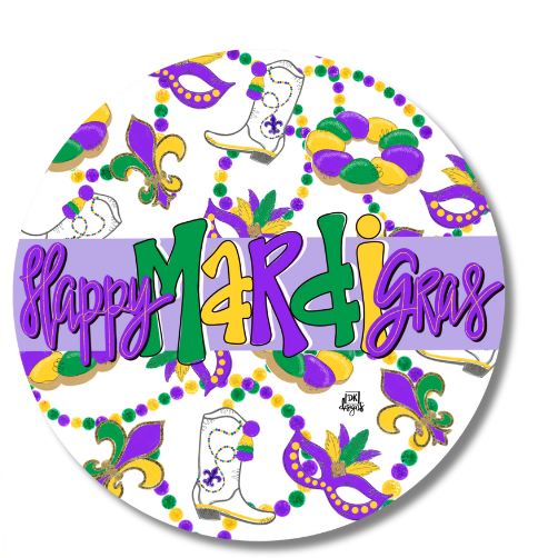 Door Hanger Attachment - Happy Mardi Gras