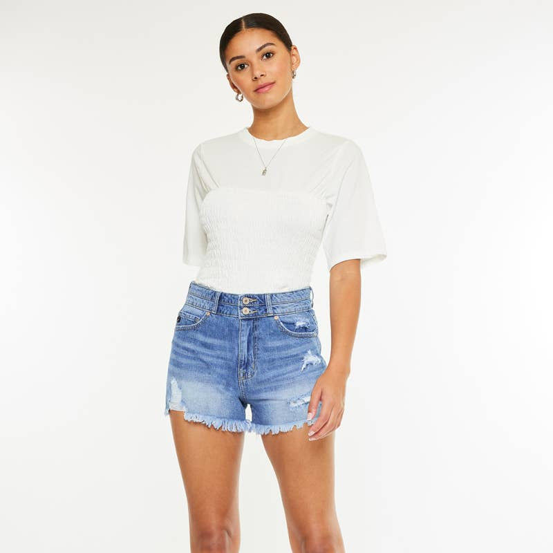 Stassi - High Rise Mom Denim Shorts