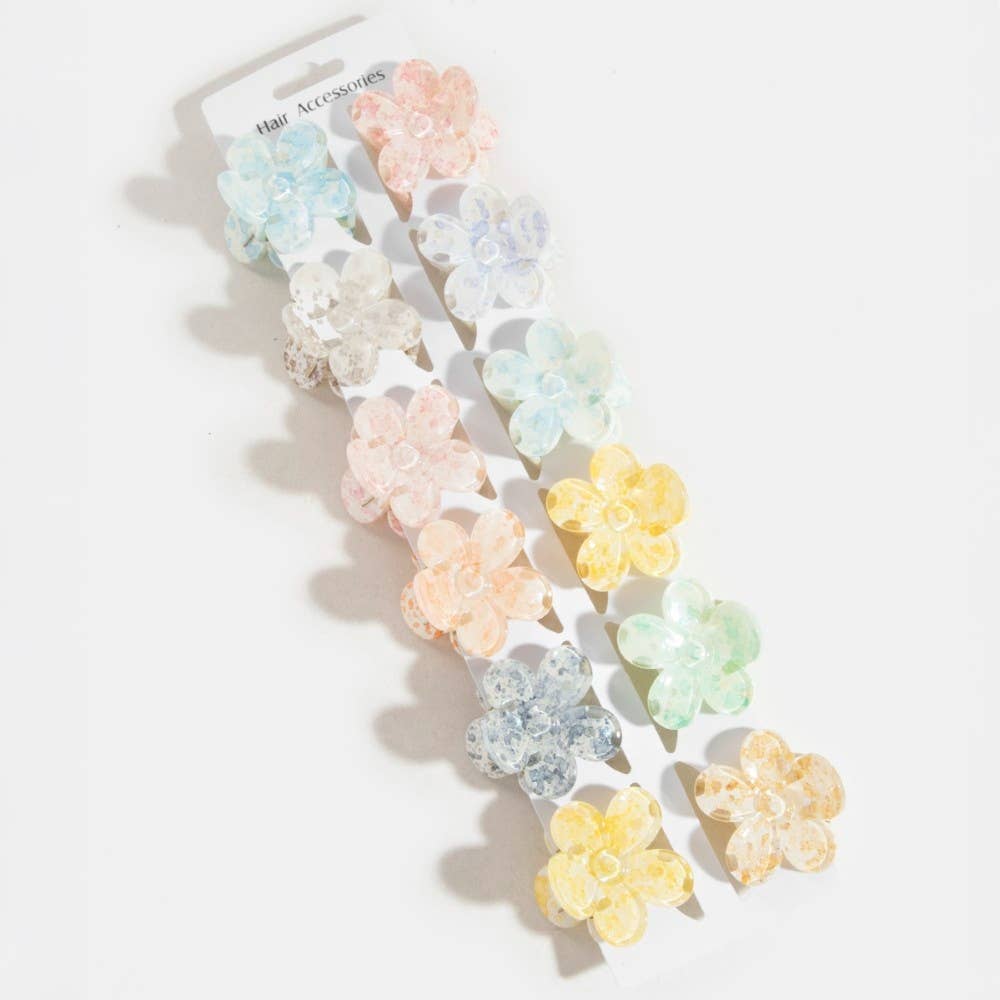 Splatter Paint Mini Flower Hair Claw Clip