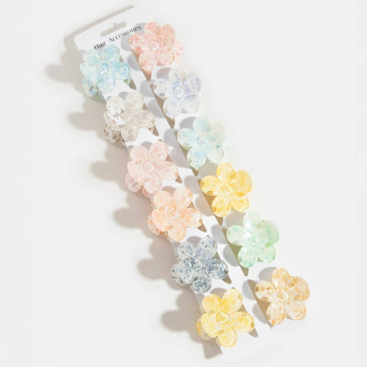 Splatter Paint Mini Flower Hair Claw Clip