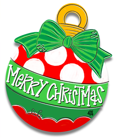 Door Hanger Attachment - Red Dot Christmas Bulb