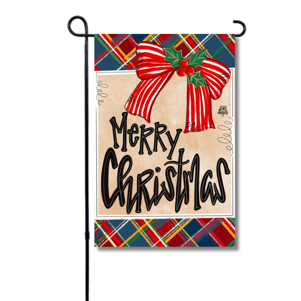 Garden Flag - Plaid Merry Christmas