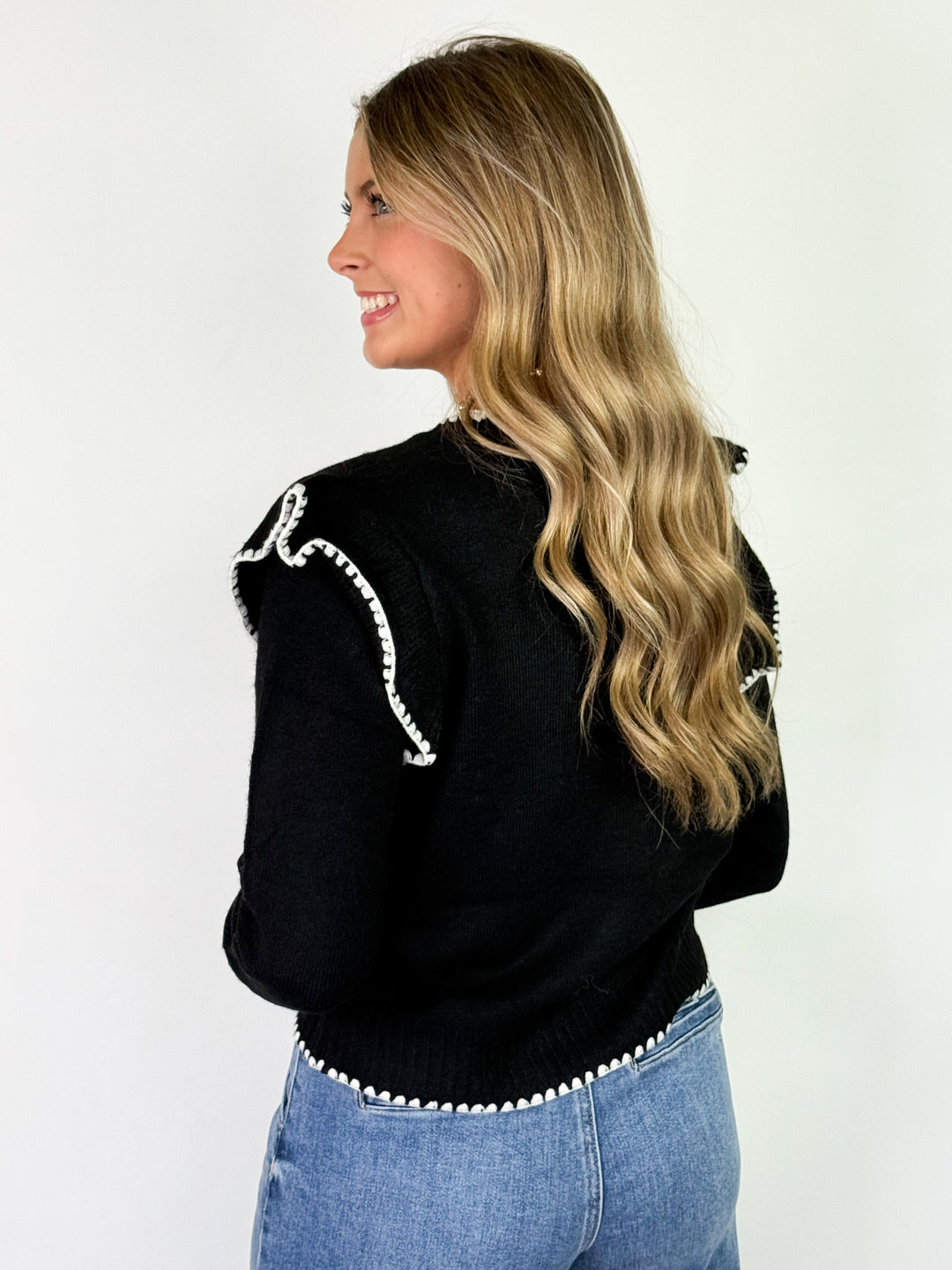 Francis - Black Ruffle Sweater