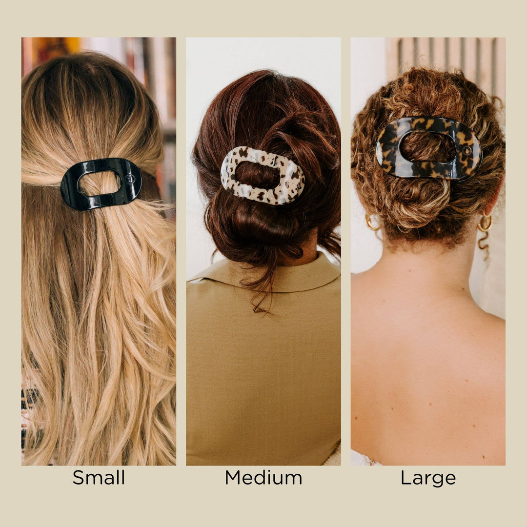 Telties - Round Flat Hair Clip Coconut White (Medium)
