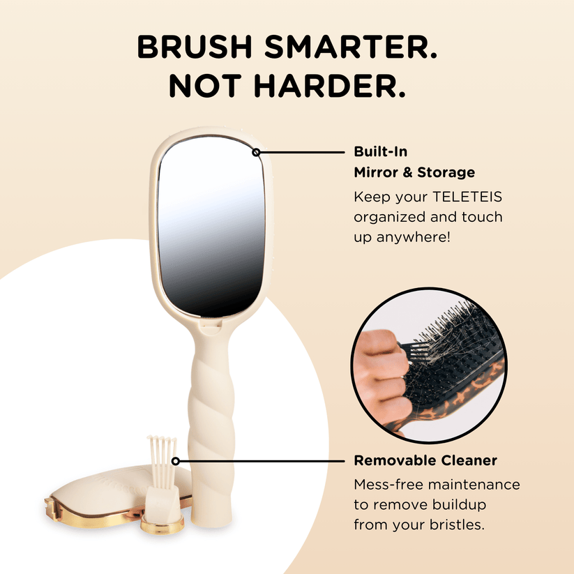 Teleties - Boar Bristle Hair Brush (Tan)