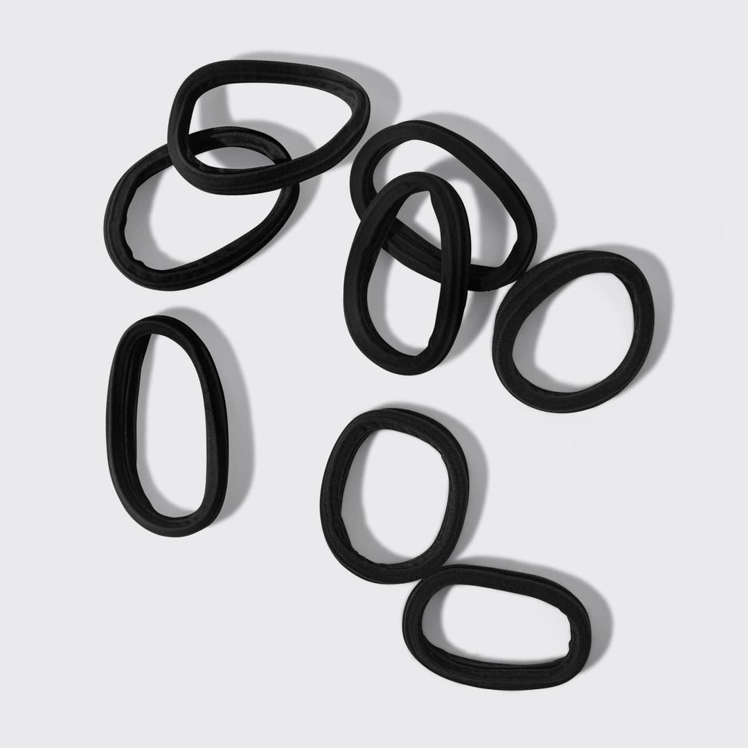 Kitsch - Recycled Seamless Hair Elastics 8pc Set (Black)