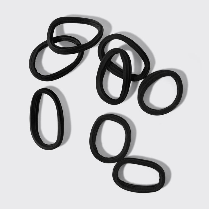 Kitsch - Recycled Seamless Hair Elastics 8pc Set (Black)