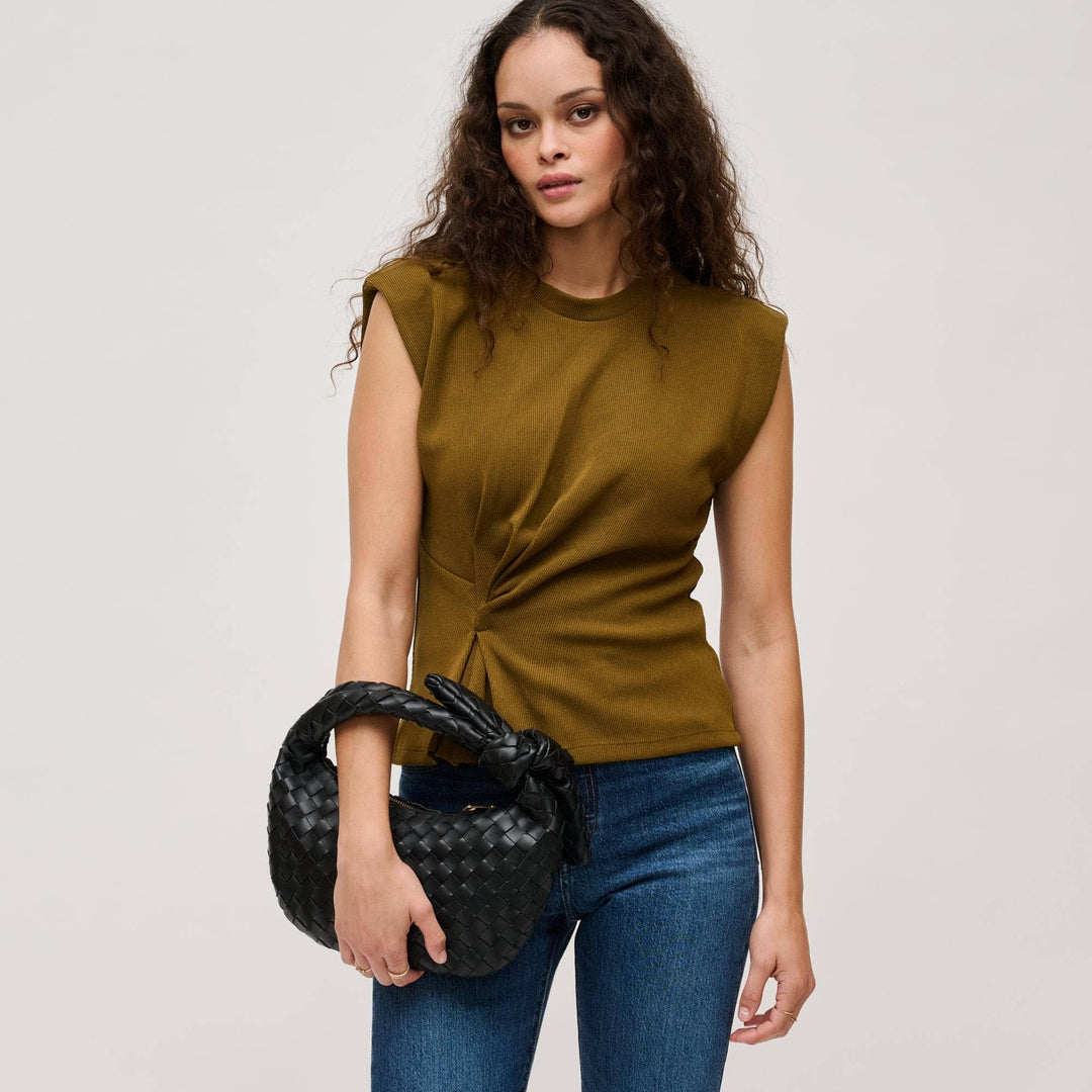 Lizbeth - Woven Knot Clutch (Black)