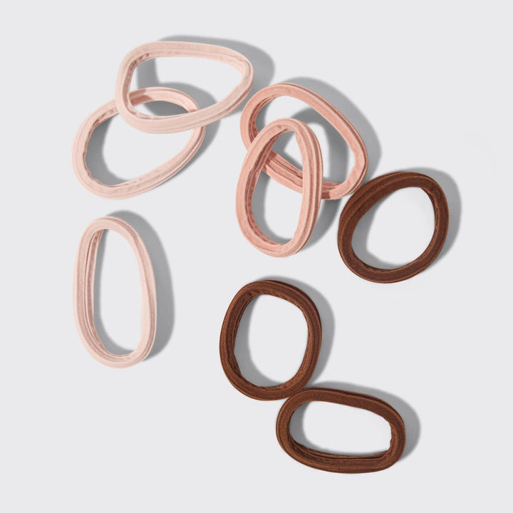 Kitsch - Recycled Seamless Hair Elastics 8pc Set (Rosewood)