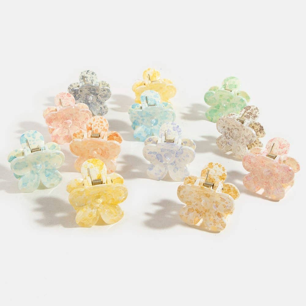 Splatter Paint Mini Flower Hair Claw Clip