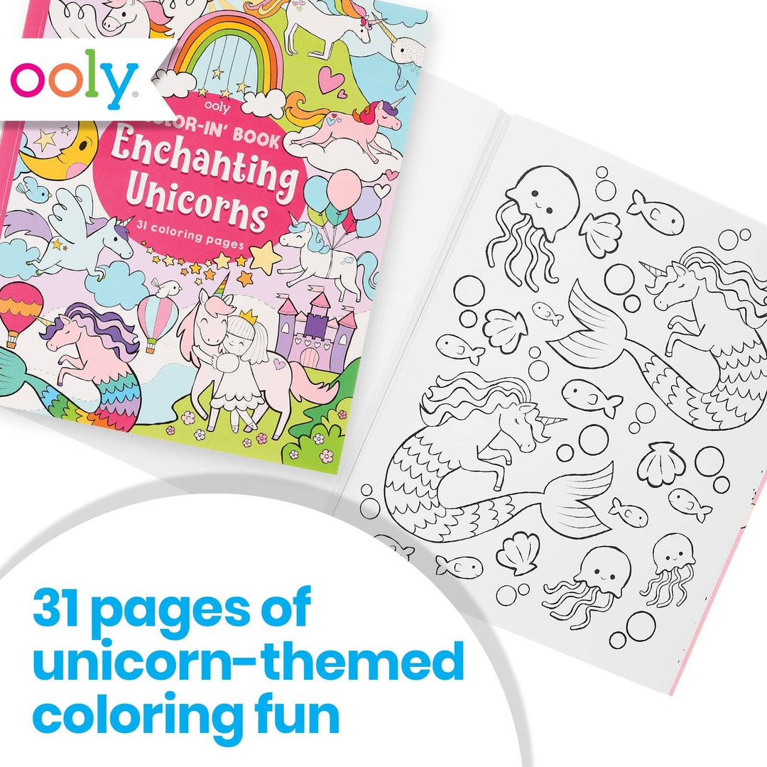 OOLY - Color-in' Book - Enchanting Unicorns