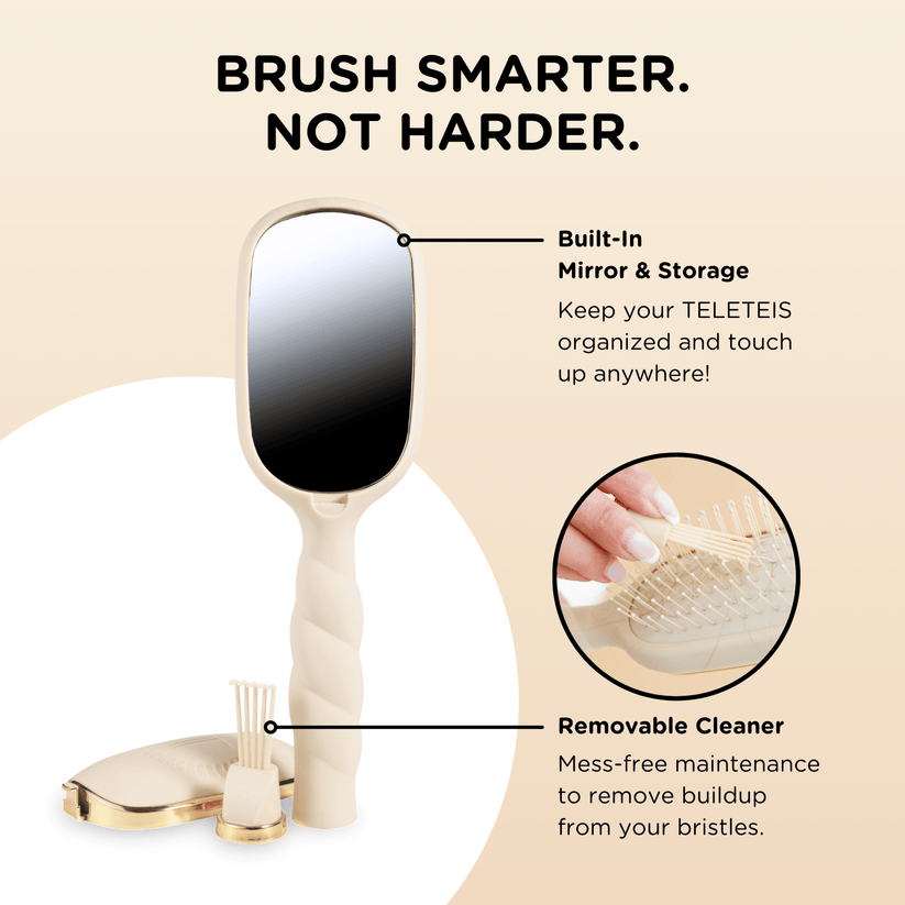 Teleties - Detangler Hair Brush for Medium Hair (Tan)