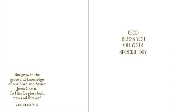 With Scripture Religious Greeting Card - Gold Cross