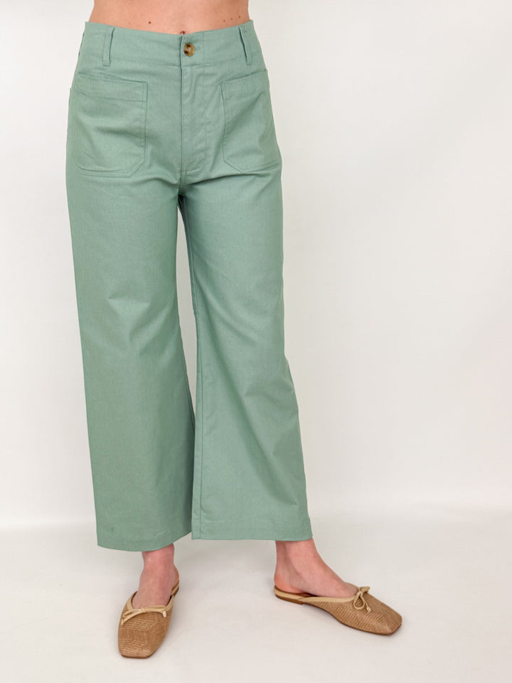 Lasarah - Ankle Cropped Pants (Seafoam)
