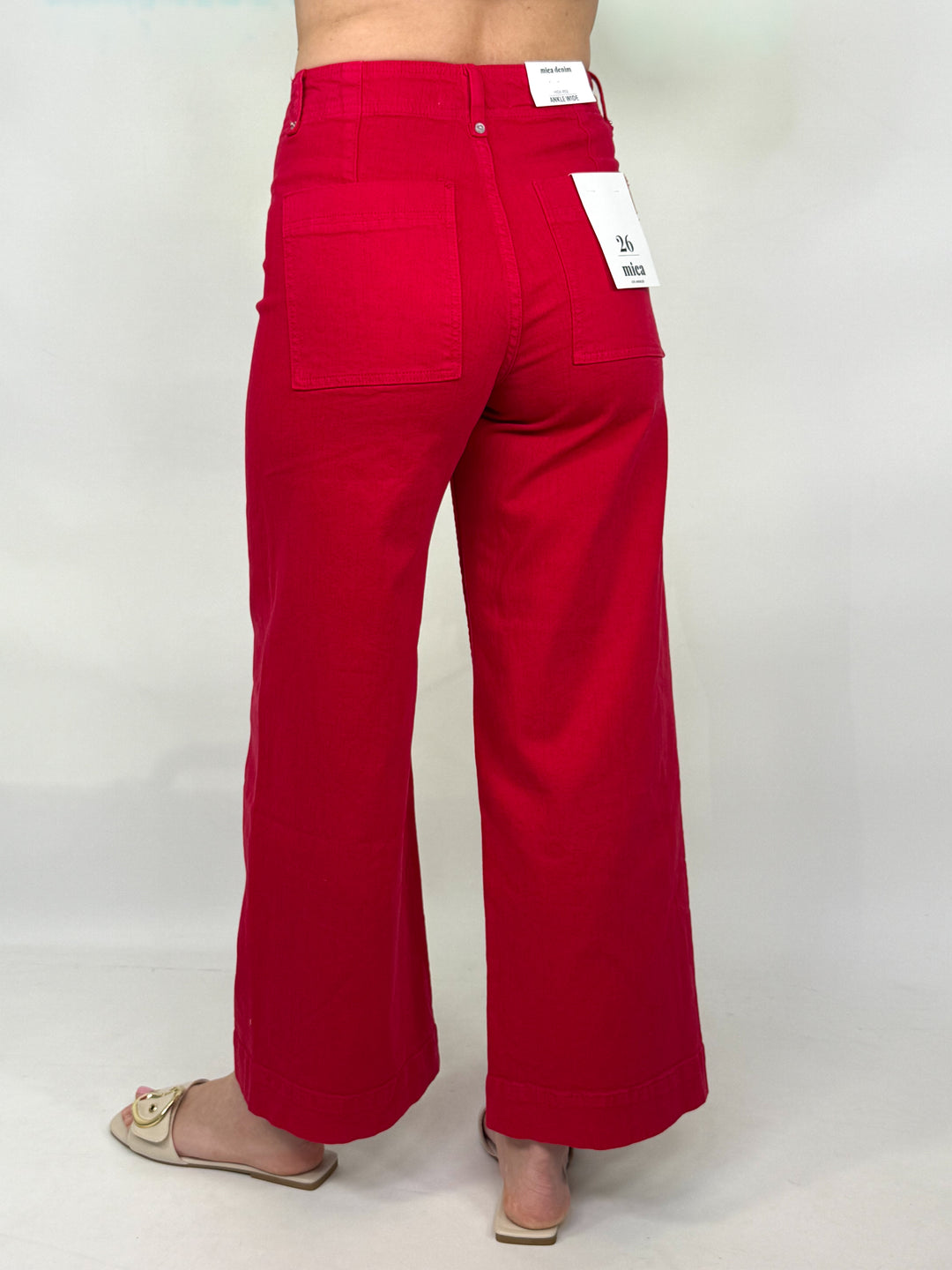 Cora - Wide Leg Red Denim