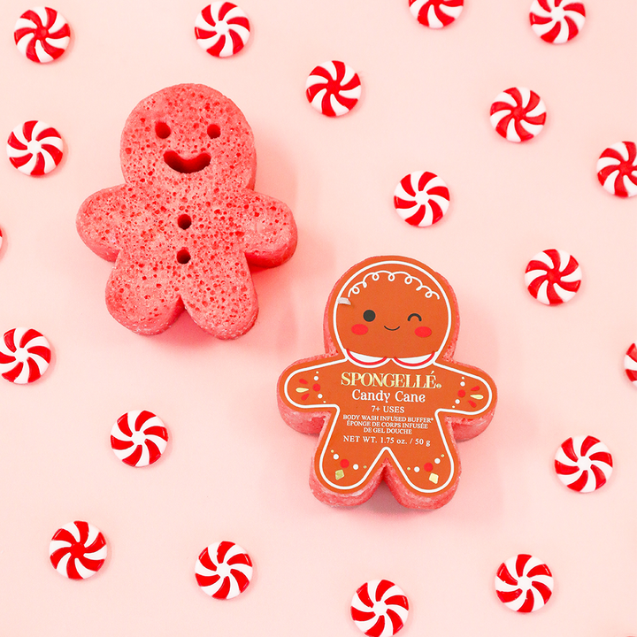 Spongellé - Candy Cane Gingerbread Holiday Buffer