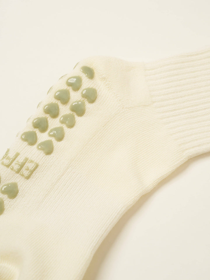 Grip Socks - Inhale Exhale Grip Sock - Cream