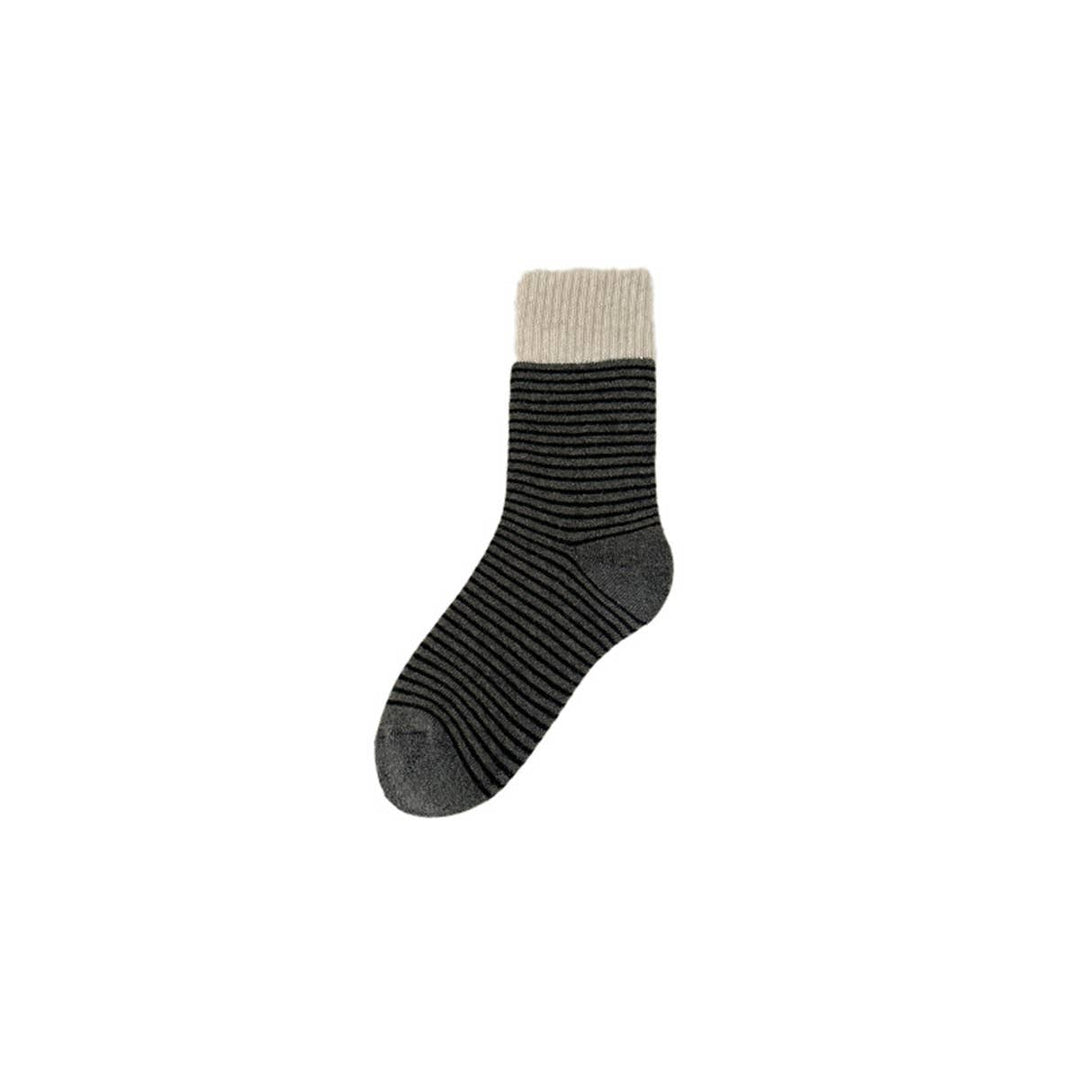 Fleece Striped Colorblock Crew Socks