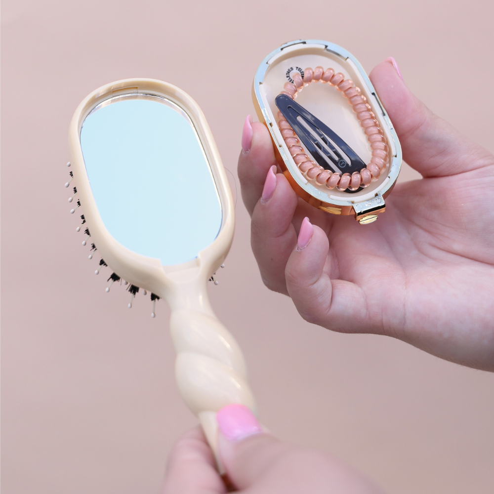 Teleties - Mini Boar Brush | Tan
