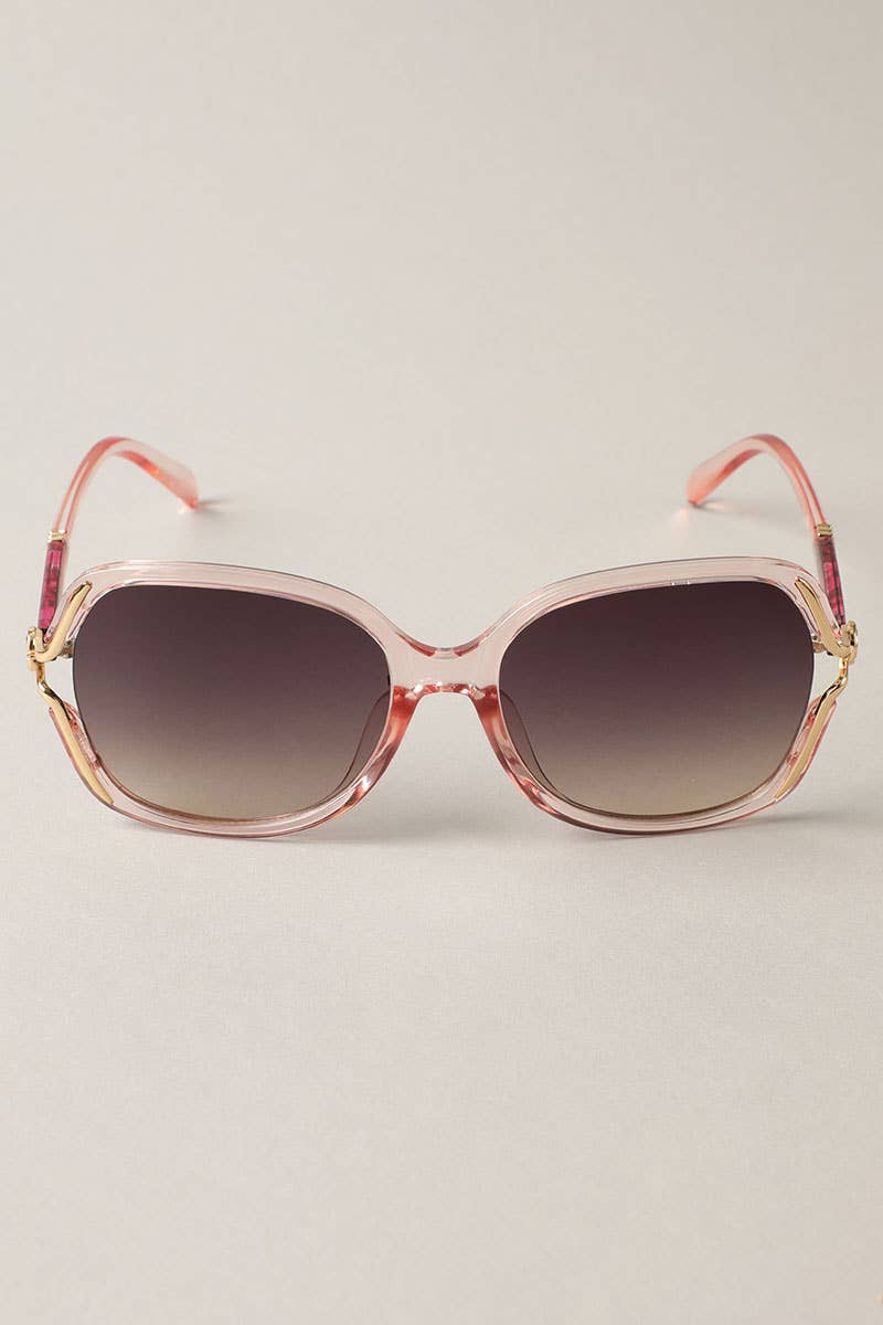 Kalani - Leopard Detailed Square Frame Sunglasses