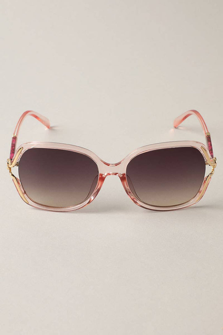 Kalani - Leopard Detailed Square Frame Sunglasses