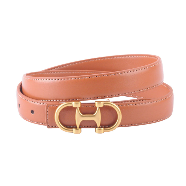 Stitched Leather Horsebit Buckle Belt