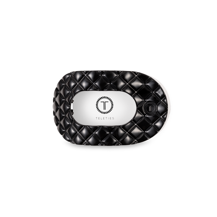 Teleties - Flat Round Hair Clip | Small | Jet Black Quilted