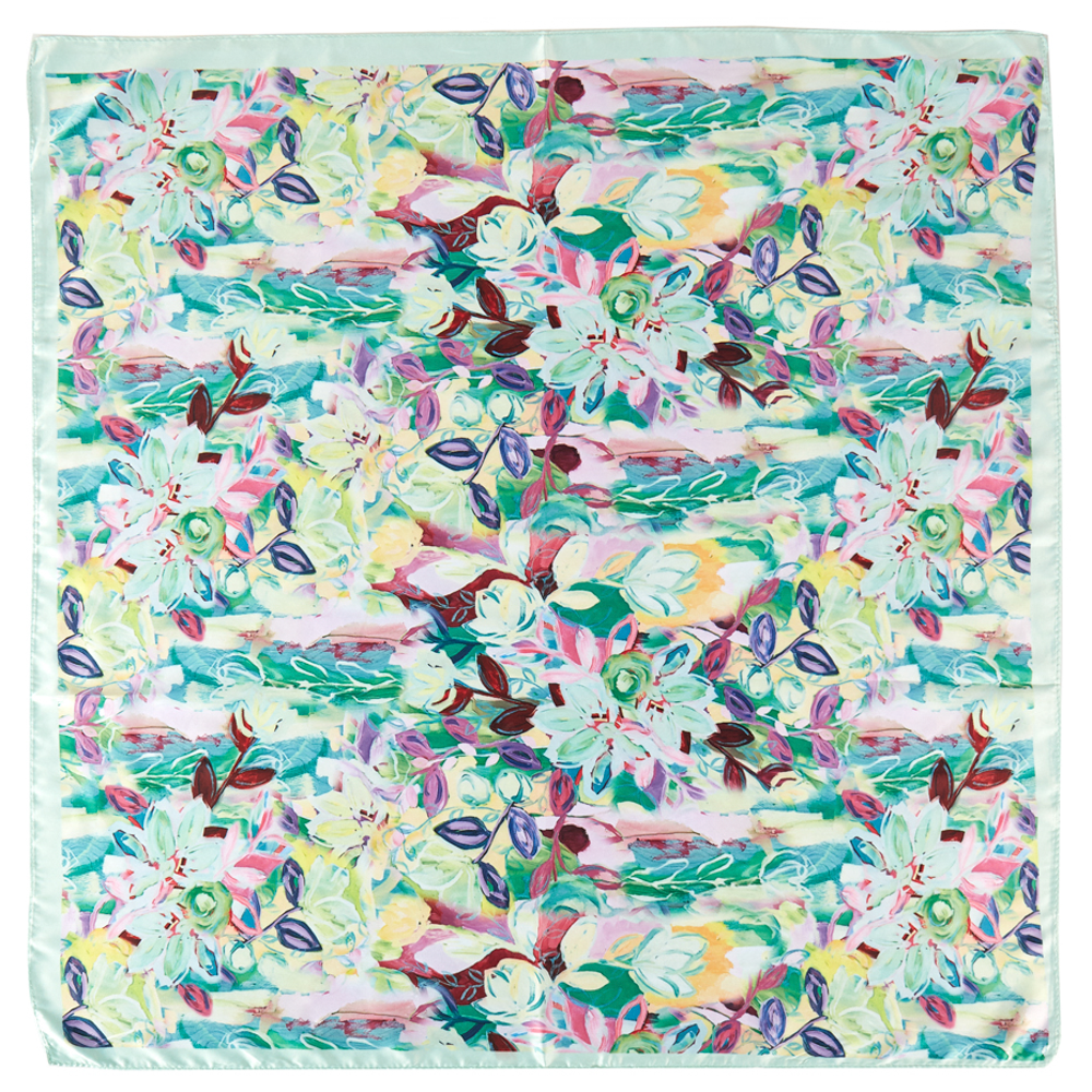 Mindi - Peach Floral Silk Scarf