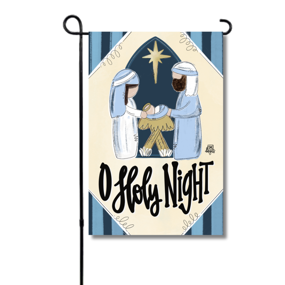 Garden Flag - Blue and White Nativity