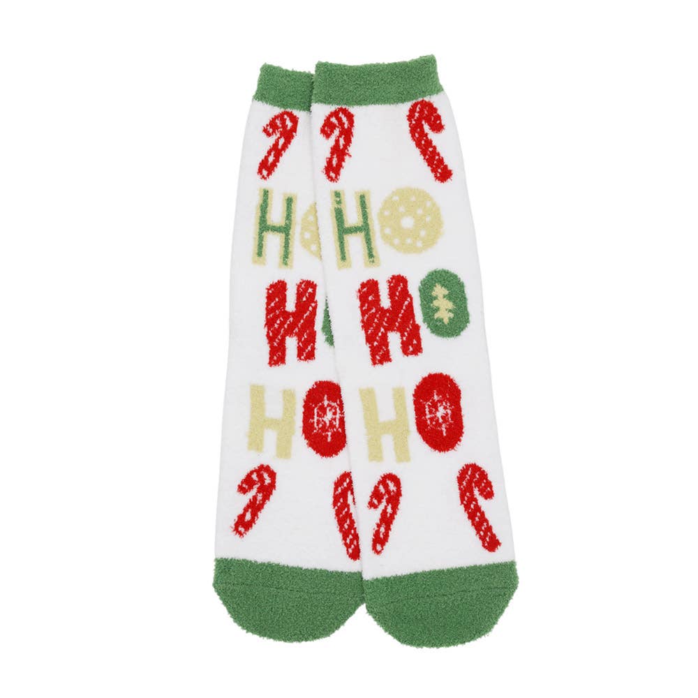 Fuzzy Christmas Socks - Merry and Bright